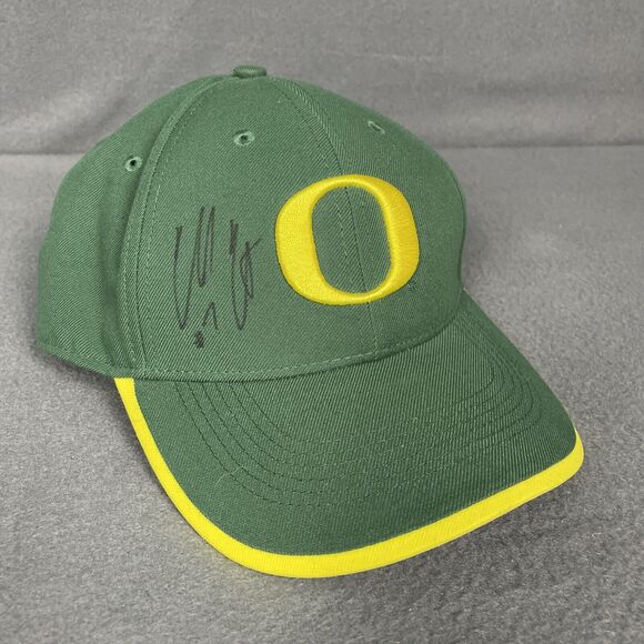 NIKE Oregon Ducks Hat Cap Marcus Mariota Autograph Green Strapback NCAA Dri Fit